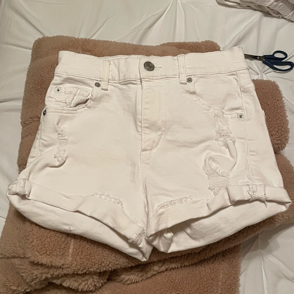 White Jean Shorts
